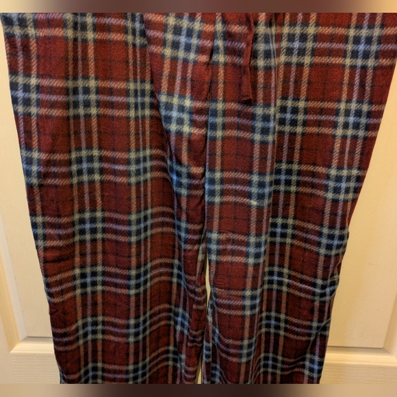 St John's Bay Burgundy Plaid Men's Pajama Pants Soft Fleece Size Large New! - Picture 4 of 13